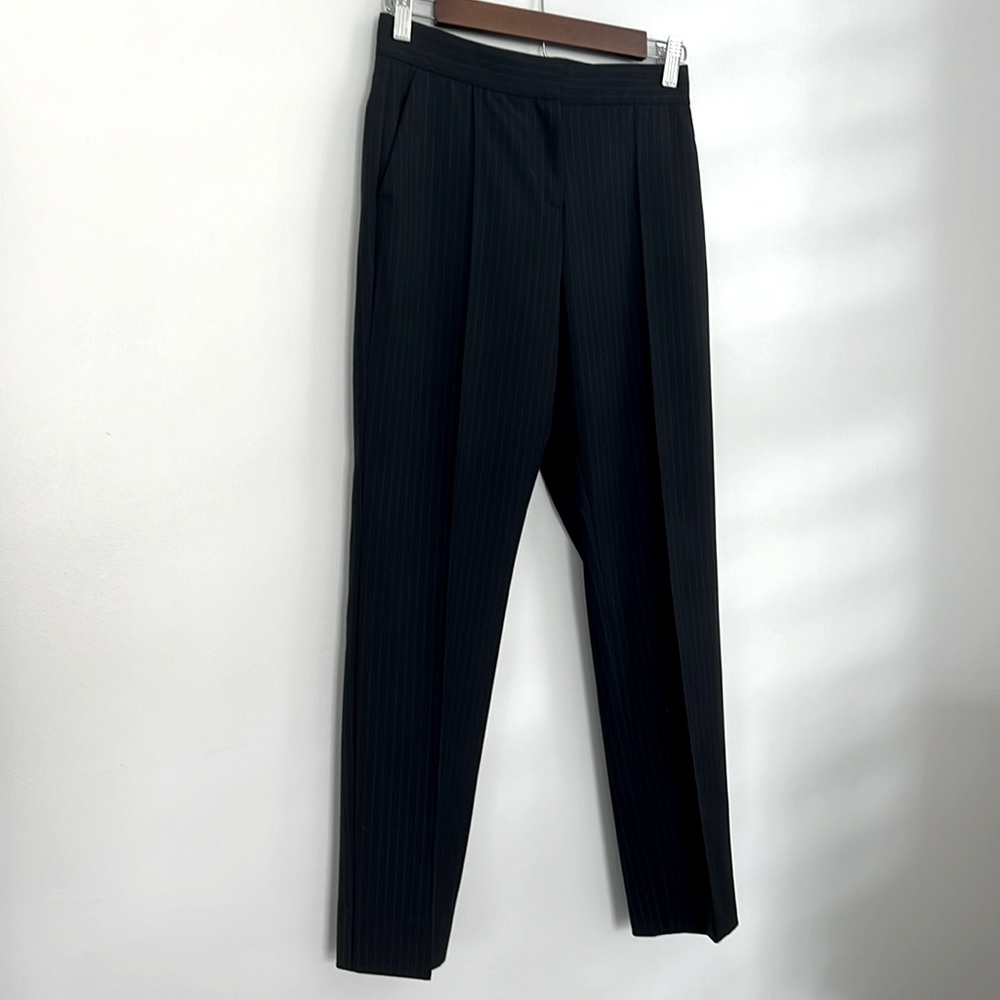 Maje pinstripe pleat front pants navy sz34